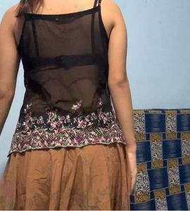 cute black transparent top