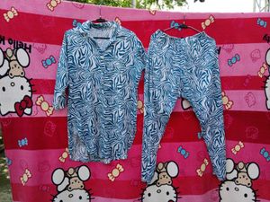 Blue &amp; White Pajama Set