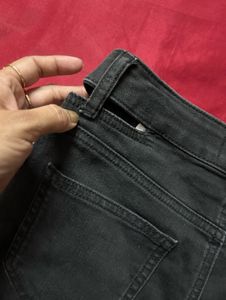 High-Waisted Black Denim Shorts