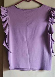 Lilac Ruffle Sleeve Top