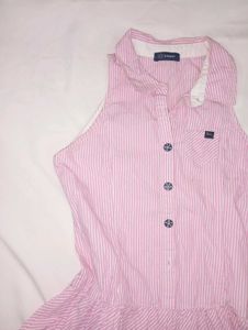Pink Striped Sleeveless Dress