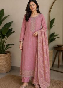 Embroidered Pink Kurta