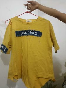 Yellow "USA Cities" Graphic Tee