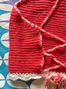 Red Crocheted Crop Top