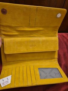 Stylish Yellow Suede Wallet  slightly worn out