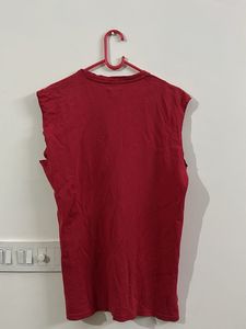 Armani Jeans Red Sleeveless T-Shirt