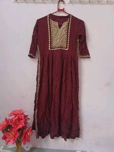 Maroon Kurta with Gold Embroidery
