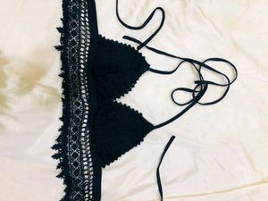 Black Crochet Bikini Top