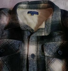 Cozy Plaid Sherpa Lined Jacket, wollen jacket for