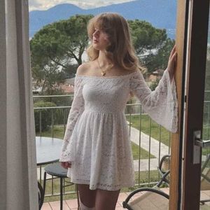 White Off-Shoulder Lace Dress