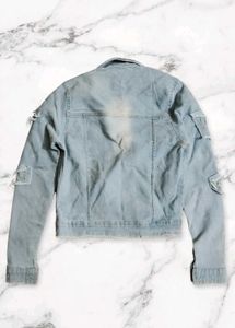 Light Wash Distressed Denim Jacket