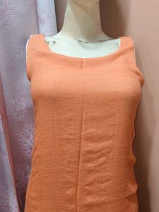 Orange Sleeveless Kurta
