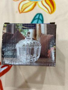 Crystal Glass Bowl With Lid-New