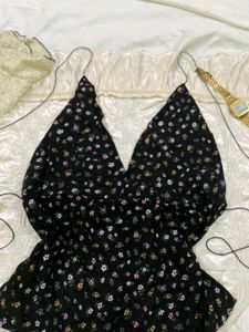 y2k Floral Print Halter Neck Top