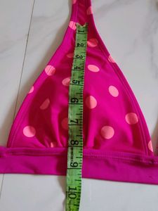 Vibrant Pink Polka Dot Bikini Top