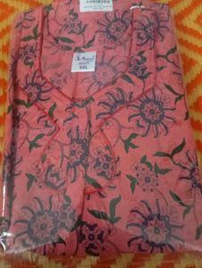 Floral Print Cotton Nighty Zip Type XXL