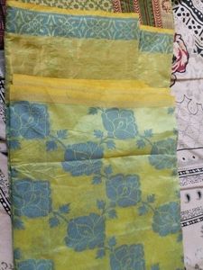 Yellow Saree with Floral Print