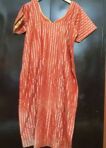 Coral Color Suit Salwar With Dupatta Bust 40