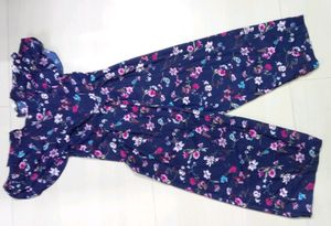UPTOWNIE BLUE Floral Jumpsuit Size- S