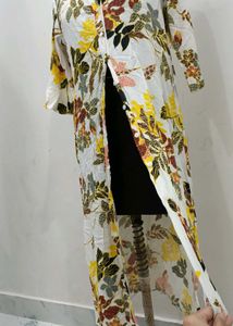 Chic Floral Print Long Kurta