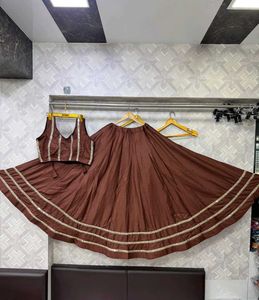 Navratri Brown Lehenga Choli Set