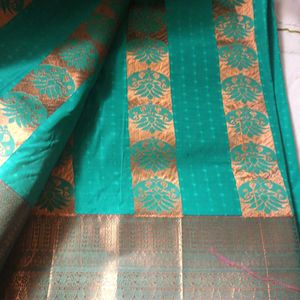 Beautiful South Indian Silk Saree with Gold Border