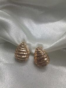 Gold Tone Textured Drop Earrings
