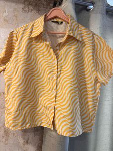 Trendy Retro Wave Crop Top, Bust- 36/34