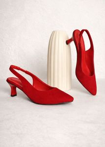 Chic Red Slingback Heels