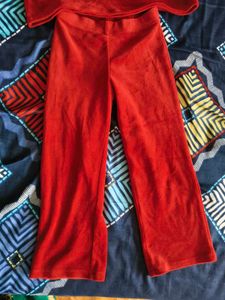 H&amp;M Red Velvet Ruffle Set