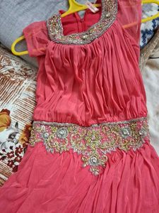 Stylish Festive Coral Womens Gown