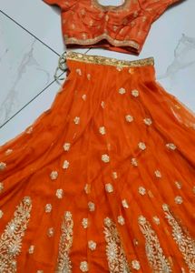 Orange Lehenga Choli Set