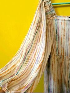 Striped Square Neck Dress