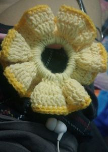 Handmade Crochet Flower Hair Scrunchie