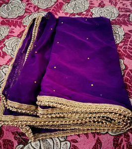 Dupatta with Golden Sparkles Moti Lace