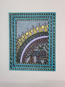 Hand-painted Indian Folk Art Canvas