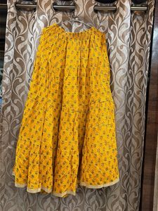 Yellow Floral Print Skirt