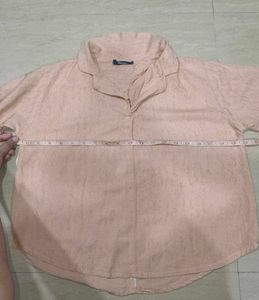 Beige Collared Women's Top