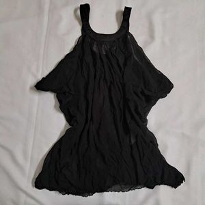 Y2k Vintage 2000s Sheer Brown Halter Flowy Top