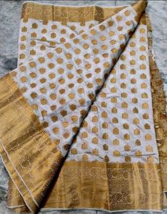 white pure silk saree