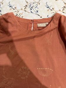 Embroidered Peach tunic