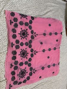 Beautiful Pink Beaded Saree