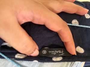 Navy Blue Polka Dot Top