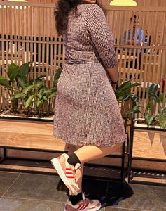 Patterned Wrap Dress🩵