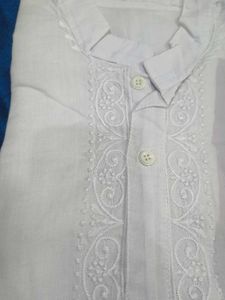 Classic White Embroidered Kurta Set