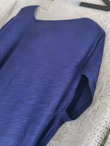 Women's Blue V-Neck Tunic Top