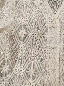 Elegant White Embroidery sheer Top