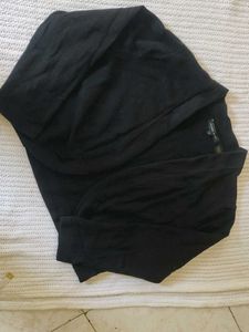 Black Open Front Cardigan