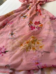 Pink Floral Off-Shoulder Dress