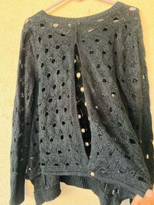 Chic Black Cutout Knit Sweater
